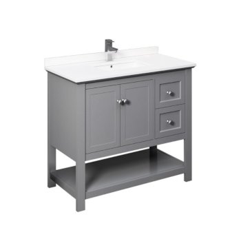 42" Gray Vanity w/ Top & Sink Product Angle View