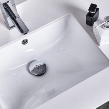 48" Regal Gray Vanity w/ Top & Sinks Sink Close Up