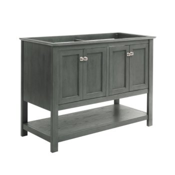 Fresca Manchester Regal 48" Gray Wood Veneer Traditional Double Sink Bathroom Vanity Base Cabinet Only, Vanity Base Cabinet: 47-1/5" W x 20" D x 34" H