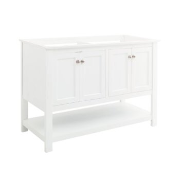 Fresca Manchester 48" White Traditional Double Sink Bathroom Vanity Base Cabinet Only, Vanity Base Cabinet: 47-1/5" W x 20" D x 34" H