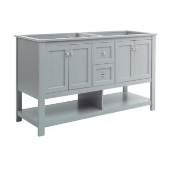 Fresca Manchester 60" Gray Traditional Double Sink Bathroom Vanity Base Cabinet Only, Vanity Base Cabinet: 60" W x 20" D x 34" H