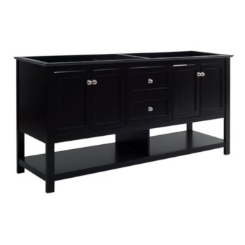 Fresca Manchester 72" Black Traditional Double Sink Bathroom Vanity Base Cabinet Only, Vanity Base Cabinet: 71-1/5" W x 20" D x 34" H