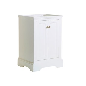 Fresca Windsor 24" Matte White Traditional Bathroom Cabinet, 23-7/8" W x 20-5/16" D x 33-1/2" H