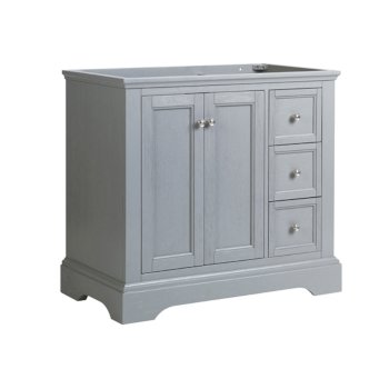 Fresca Windsor 36" Gray Textured Traditional Bathroom Cabinet, 35-5/8" W x 20-5/16" D x 33-1/2" H