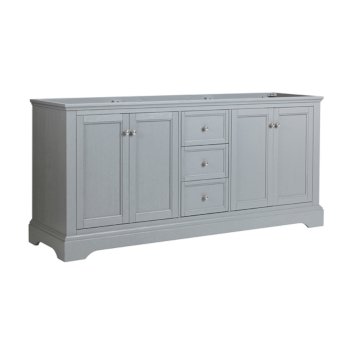 Fresca Windsor 72" Gray Textured Traditional Double Sink Bathroom Cabinet, 71-5/8" W x 20-5/16" D x 33-1/2" H