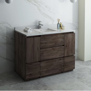 Fresca Formosa 48" Floor Standing Modern Bathroom Vanity Base Cabinet w/ Top & Sink, Base Cabinet: 48" W x 20-3/8" D x 34-7/8" H