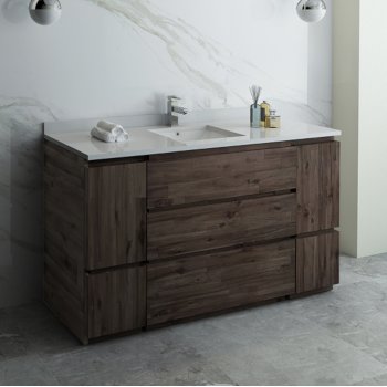 Fresca Formosa 59" Floor Standing Single Sink Modern Vanity Base Cabinet, 59" W x 20" D x 34-1/8" H