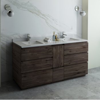 Fresca Formosa 72" Floor Standing Double Sink Modern Vanity Base Cabinet, 70" W x 20" D x 34-1/8" H