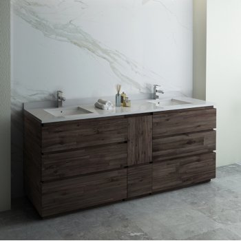 Fresca Formosa 82" Floor Standing Double Sink Modern Vanity Base Cabinet, 82" W x 20" D x 34-1/8" H