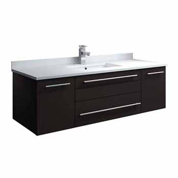 48" Espresso Cabinet w/ Top & Sink White Background