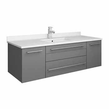 48" Gray Cabinet w/ Top & Sink Gray Background