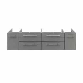 60" Gray Cabinet Only Front View