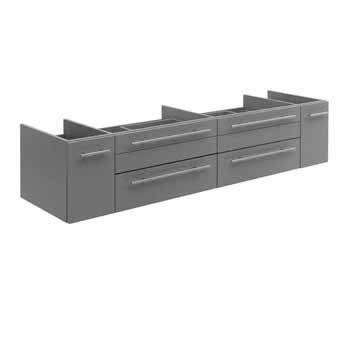 72" Gray Cabinet Only