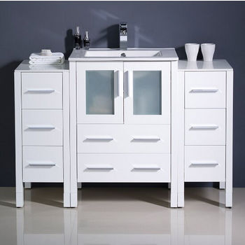 White Front View  (Cabinet w/ Counter & Sink Only)