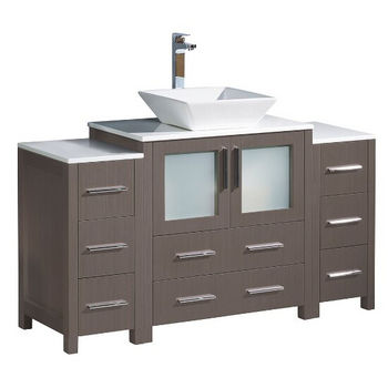 Gray Oak (Cabinets w/ Top & Vessel Sink)