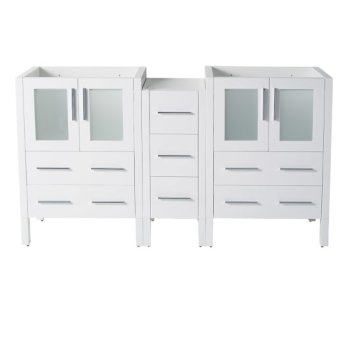 Fresca Torino 60" White Modern Vanity Base Cabinets, 59-1/2" W x 17-3/4" D x 33-3/4" H