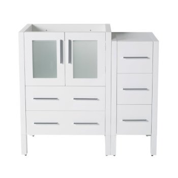 Fresca Torino 36" White Modern Vanity Base Cabinets, 35-3/4" W x 17-3/4" D x 33-3/4" H