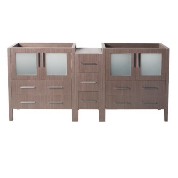 Fresca Torino 72" Gray Oak Modern Vanity Base Cabinets, 71-1/2" W x 17-3/4" D x 33-3/4" H