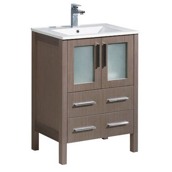 Gray Oak (Cabinet w/ Counter & Sink Only)