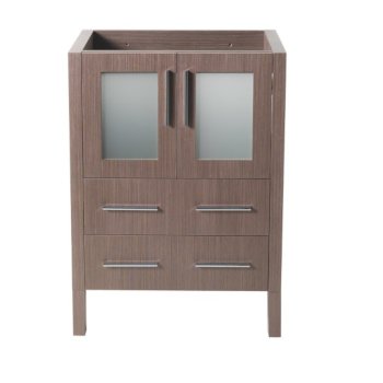 Fresca Torino 24" Gray Oak Modern Vanity Base Cabinet, 23-3/4" W x 17-3/4" D x 33-3/4" H