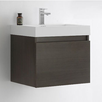 24" Gray Oak Vanity (Cabinet w/ Counter & Sink Only)