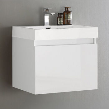 24" White Vanity (Cabinet w/ Counter & Sink Only)
