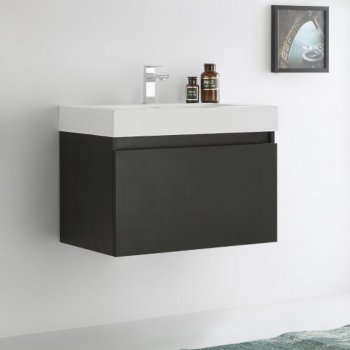 Black Vanity Cabinet w/ Sink Top