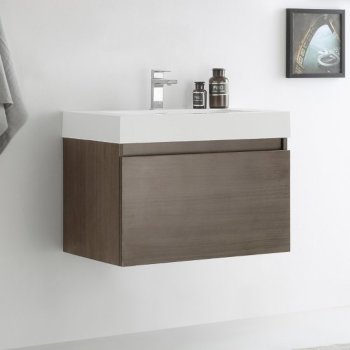 Gray Oak Vanity Cabinet w/ Sink Top