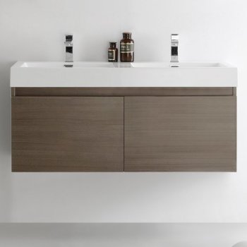 Gray Oak Vanity Cabinet w/ Sink Top View 3