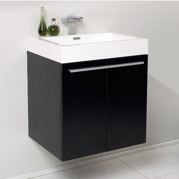 23" Black Vanity (Cabinet w/ Counter & Sink Only)