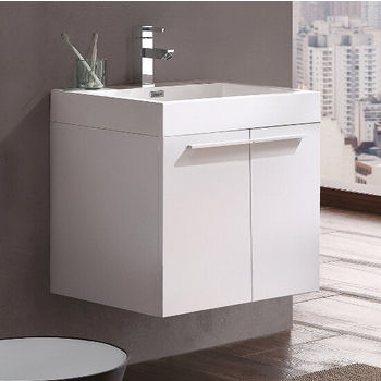 23" White Vanity (Cabinet w/ Counter & Sink Only)