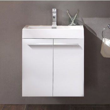23" White Vanity Front View  (Cabinet w/ Counter & Sink Only)