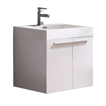 23" White Vanity White Background (Cabinet w/ Counter & Sink Only)