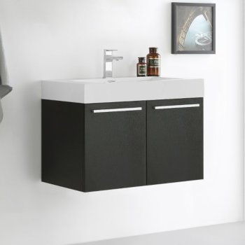 Black Vanity Cabinet w/ Sink Top