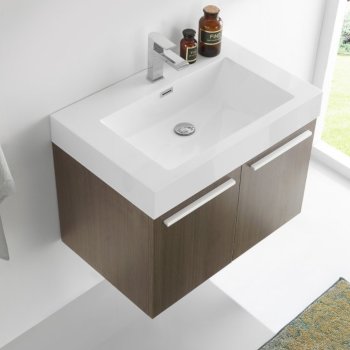 Gray Oak Vanity Cabinet w/ Sink Top View 3