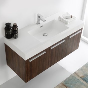 Walnut Vanity Cabinet w/ Sink Top View 2