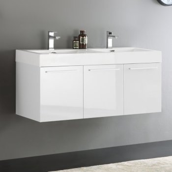 White Vanity Cabinet w/ Sink Top