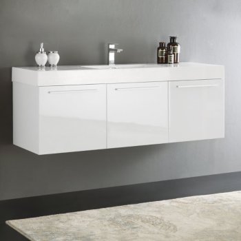 White Vanity Cabinet w/ Sink Top