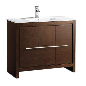 Wenge Brown White Background (Cabinet w/ Counter & Sink Only)