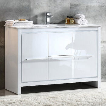White Side View (Cabinet w/ Counter & Sink Only)