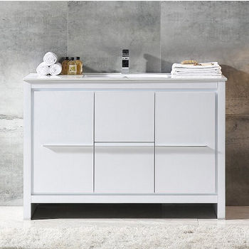 White Front View (Cabinet w/ Counter & Sink Only)
