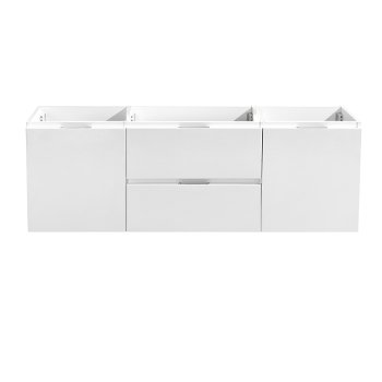 48" Glossy White Single Sink Front View