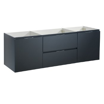 60" Dark Slate Gray Double Sink Base Cabinet