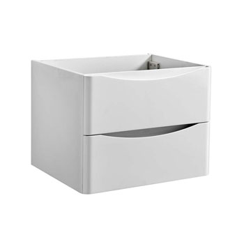 24" Glossy White Cabinet Only Side View