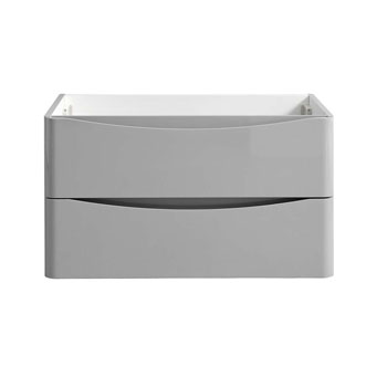 32" Glossy Gray Cabinet Only Front View