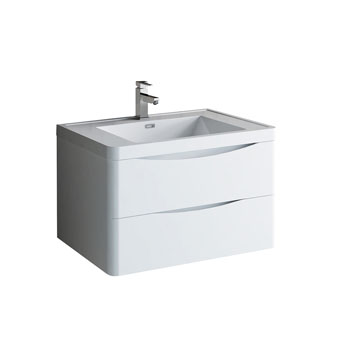 32" Glossy White Cabinet with Sink Product View