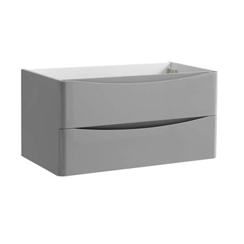 36" Glossy Gray Cabinet Only Side View