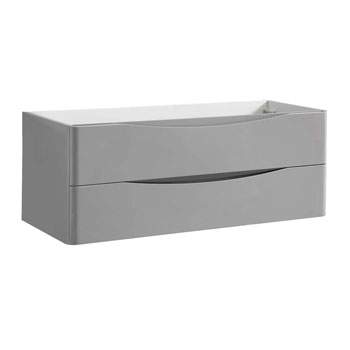 Glossy Gray Double Cabinet Only Side View