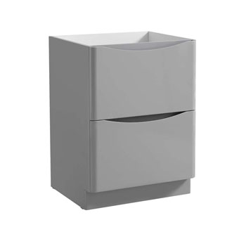 24" Glossy Gray Cabinet Only Side View