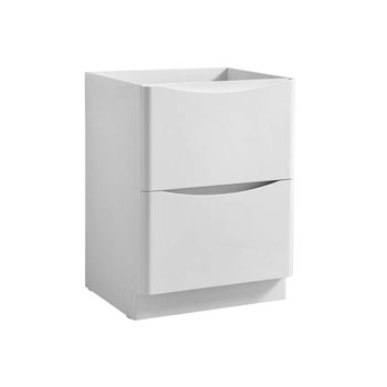 24" Glossy White Cabinet Only Side View